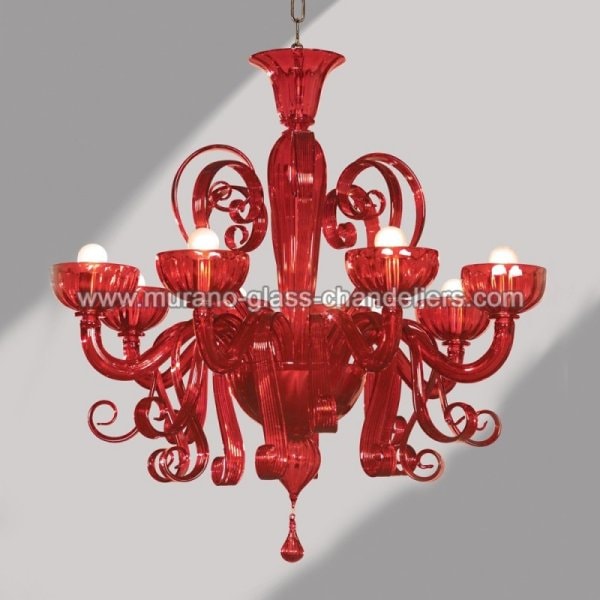 【MURANO GLASS CHANDELIERS】イタリア・ヴェネチアンガラスシャンデリア8灯「SOGNO」（W780×H840mm）
