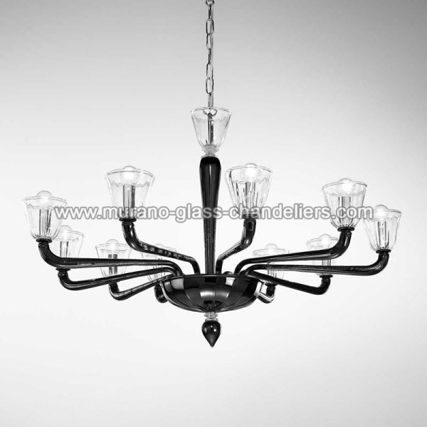 【MURANO GLASS CHANDELIERS】イタリア・ヴェネチアンガラスシャンデリア10灯「ASTICE」（W1000×H640mm）