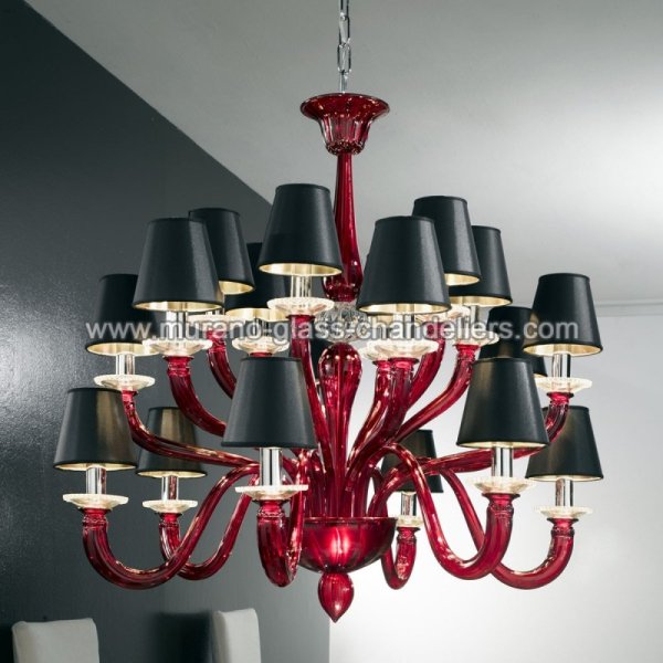 【MURANO GLASS CHANDELIERS】イタリア・ヴェネチアンガラスシャンデリア18灯「BANQUO」（W900×H780mm）