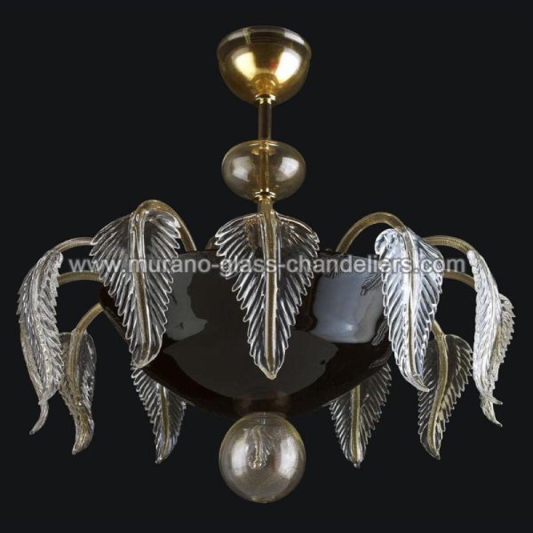 【MURANO GLASS CHANDELIERS】イタリア・ヴェネチアンガラスシーリングライト6灯「JAEDEN」（W600×H600mm）