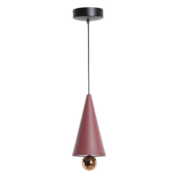 【Petite Friture】北欧デザイン照明「Cherry LED pendant, small, brown red」ペンダントライト(Φ160×H375mm)