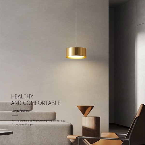 【リーズナブル】北欧インテリア照明 LEDペンダントライト 1灯  ホワイト／ブラック／ゴールド(Φ150×H90mm)*** ペンダントライト