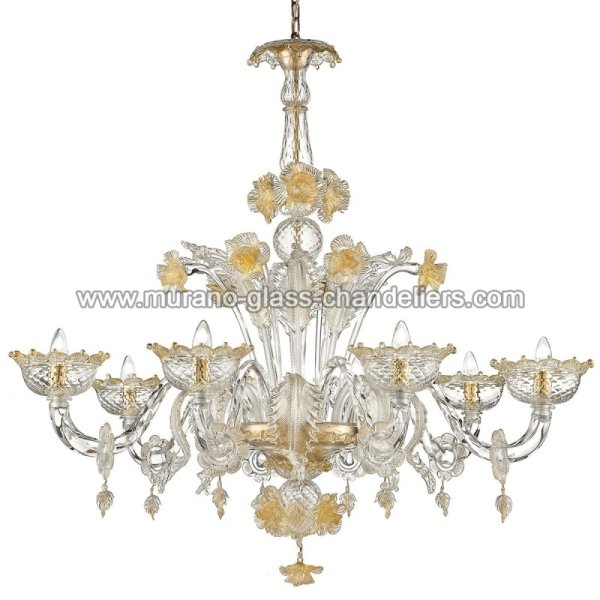 【MURANO GLASS CHANDELIERS】イタリア・ヴェネチアンガラスシャンデリア8灯「ARTICO」（W1200×H1100mm）