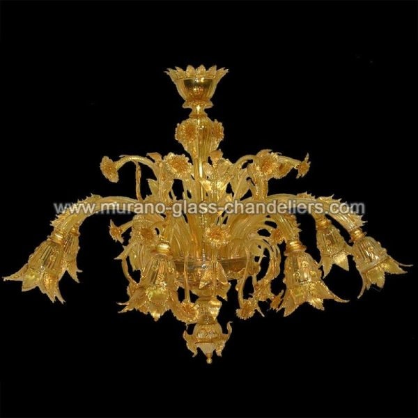 【MURANO GLASS CHANDELIERS】イタリア・ヴェネチアンガラスシャンデリア8灯「DOROTEA」（W1100×H700mm）