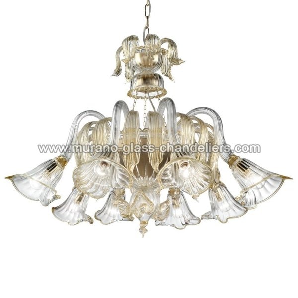 【MURANO GLASS CHANDELIERS】イタリア・ヴェネチアンガラスシャンデリア8灯「LAGUNA」（W920×H550mm）