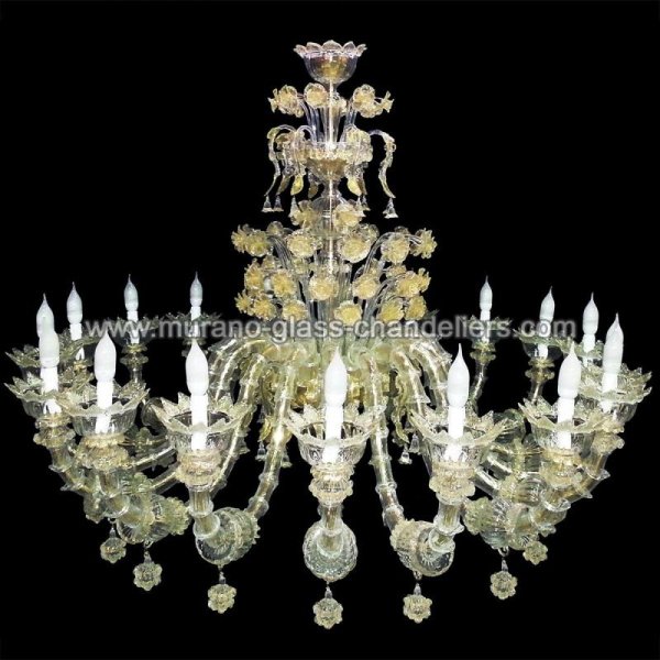【MURANO GLASS CHANDELIERS】イタリア・ヴェネチアンガラスシャンデリア18灯「MARIA」（W1400×H1100mm）