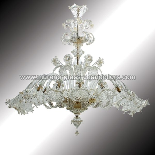 【MURANO GLASS CHANDELIERS】イタリア・ヴェネチアンガラスシャンデリア16灯「MIRABILE」（W1350×H1200mm）