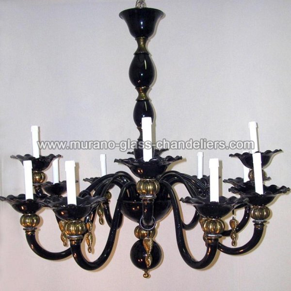 【MURANO GLASS CHANDELIERS】イタリア・ヴェネチアンガラスシャンデリア12灯「PERLA」（W1000×H1100mm）