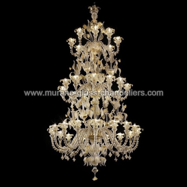 【MURANO GLASS CHANDELIERS】イタリア・ヴェネチアンガラスシャンデリア36灯「PREZIOSO」（W1800×H3300mm）