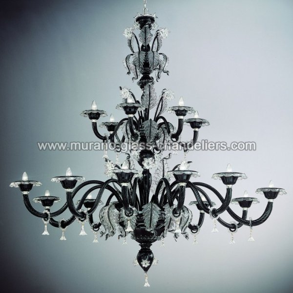 【MURANO GLASS CHANDELIERS】イタリア・ヴェネチアンガラスシャンデリア18灯「SANTA LUCIA」（W1900×H1900mm）