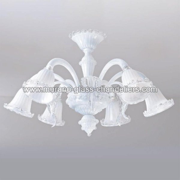 【MURANO GLASS CHANDELIERS】イタリア・ヴェネチアンガラスシャンデリア6灯「TARA」（W850×H550mm）