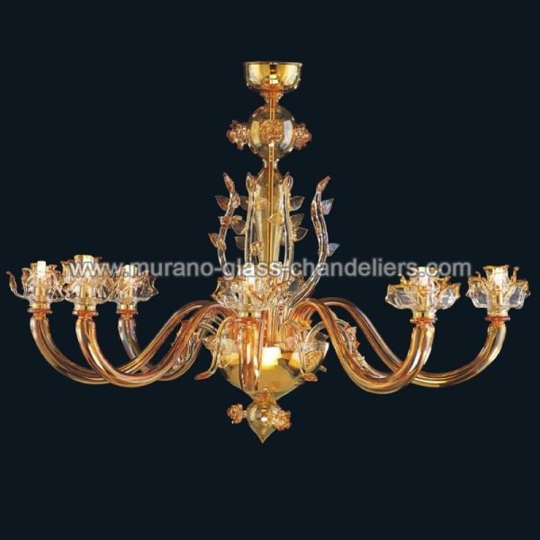 【MURANO GLASS CHANDELIERS】イタリア・ヴェネチアンガラスシャンデリア8灯「LAYLA」（W1000×H750mm）