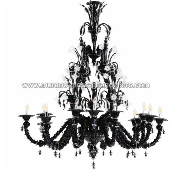 【MURANO GLASS CHANDELIERS】イタリア・ヴェネチアンガラスシャンデリア16灯「LILIANA」（W1800×H1600mm）