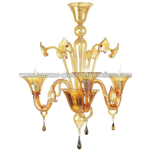 【MURANO GLASS CHANDELIERS】イタリア・ヴェネチアンガラスシャンデリア3灯「OSIRIDE」（W580×H700mm）