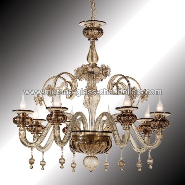 【MURANO GLASS CHANDELIERS】イタリア・ヴェネチアンガラスシャンデリア8灯「SAN POLO」（W860×H800mm）