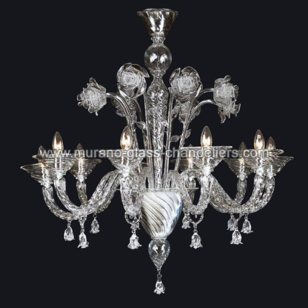 【MURANO GLASS CHANDELIERS】イタリア・ヴェネチアンガラスシャンデリア10灯「WENDY」（W1000×H1050mm）
