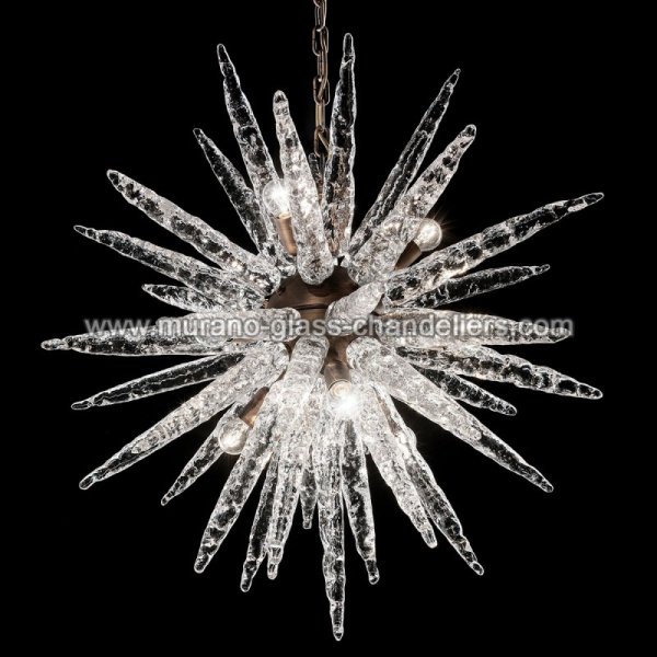 【MURANO GLASS CHANDELIERS】イタリア・ヴェネチアンガラスシャンデリア9灯「LISSANDRA」（W760×H760mm）