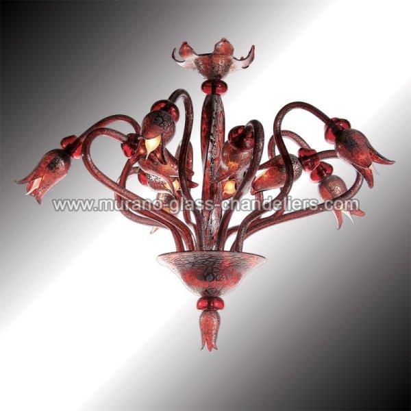 【MURANO GLASS CHANDELIERS】イタリア・ヴェネチアンガラスシャンデリア10灯「MAGMA」（W1000×H800mm）