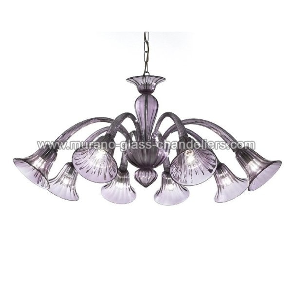 【MURANO GLASS CHANDELIERS】イタリア・ヴェネチアンガラスシャンデリア8灯「GIUSTO」（W900×H710mm）