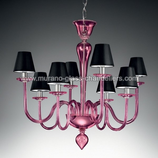 【MURANO GLASS CHANDELIERS】イタリア・ヴェネチアンガラスシャンデリア8灯「MIRANDA」（W750×H720mm）