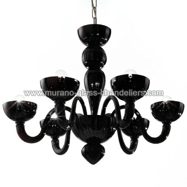 【MURANO GLASS CHANDELIERS】イタリア・ヴェネチアンガラスシャンデリア6灯「REDENTORE」（W700×H510mm）