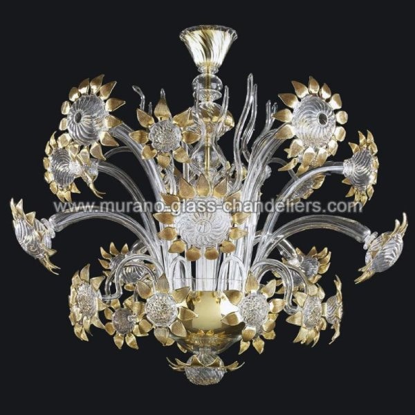 【MURANO GLASS CHANDELIERS】イタリア・ヴェネチアンガラスシャンデリア10灯「ALLEGRA」（W900×H900mm）