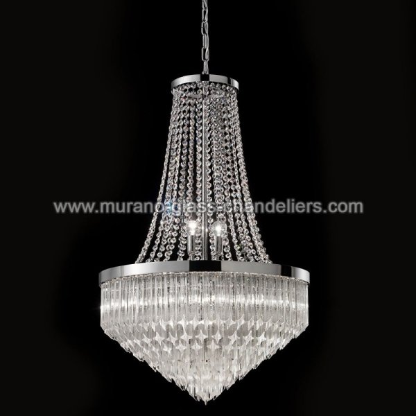 【MURANO GLASS CHANDELIERS】イタリア・ヴェネチアンガラスシャンデリア8灯「BELLA」（W600×H900mm）