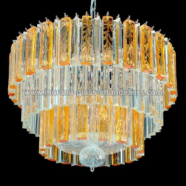 【MURANO GLASS CHANDELIERS】イタリア・ヴェネチアンガラスシャンデリア9灯「BETTE」（W600×H450mm）