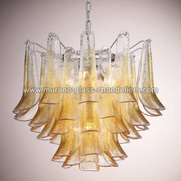 【MURANO GLASS CHANDELIERS】イタリア・ヴェネチアンガラスシャンデリア5灯「CALYPSO」（W600×H550mm）