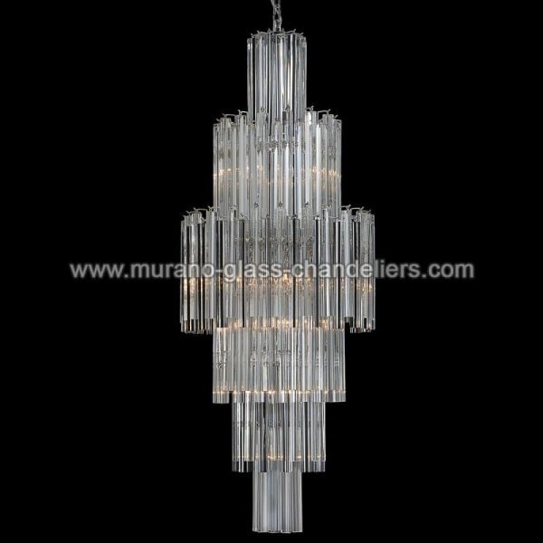 【MURANO GLASS CHANDELIERS】イタリア・ヴェネチアンガラスシャンデリア10灯「JACKIE」（W400×H1000mm）