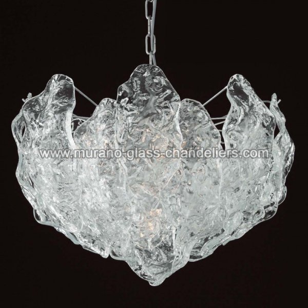 【MURANO GLASS CHANDELIERS】イタリア・ヴェネチアンガラスシャンデリア6灯「SANDY」（W600×H500mm）