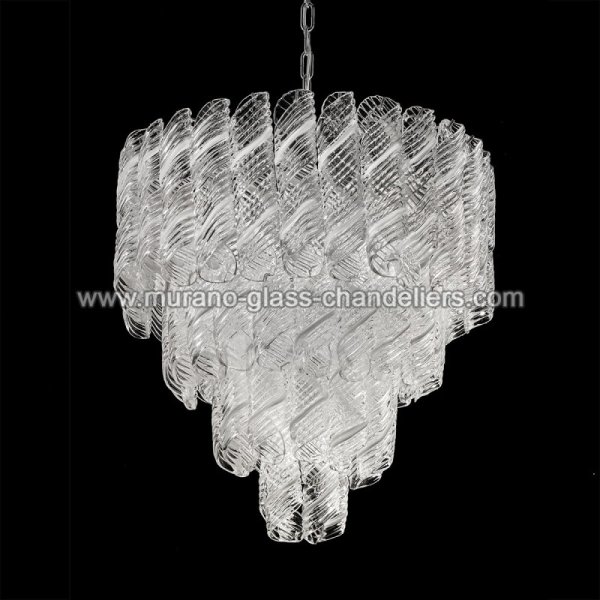 【MURANO GLASS CHANDELIERS】イタリア・ヴェネチアンガラスシャンデリア5灯「SHIRLEY」（W600×H600mm）
