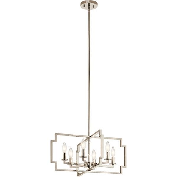 【KICHLER】アメリカ・デザインシャンデリア「Downtown Deco」6灯(W550×H270-1240mm)