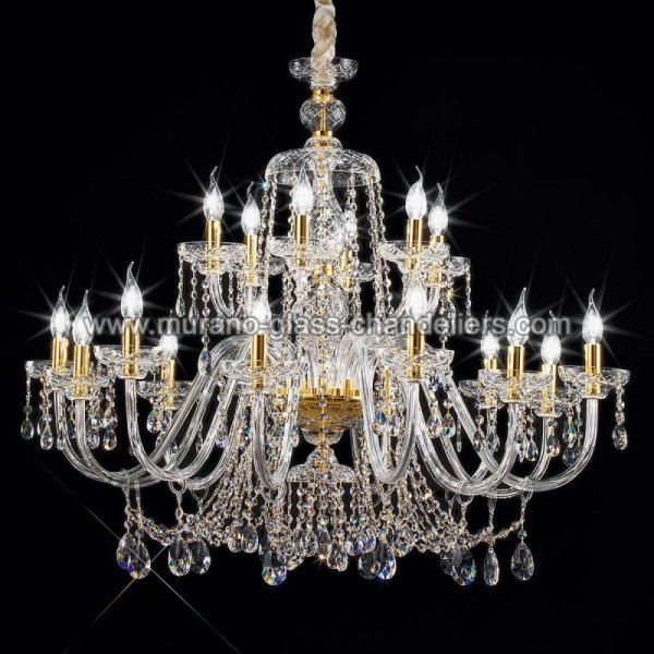 【MURANO GLASS CHANDELIERS】イタリア・ヴェネチアンガラスシャンデリア18灯「CIMABUE」（W1070×H860mm）
