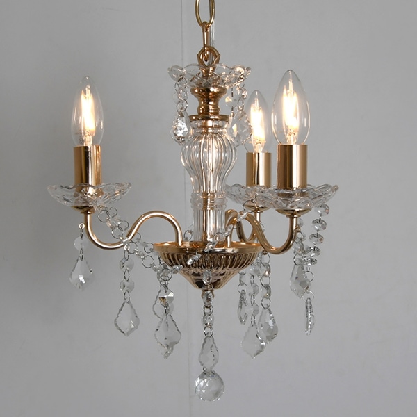 アンティーク調シャンデリア3灯 ゴールド(φ290×H340mm)