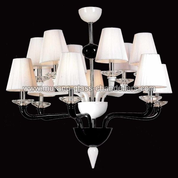 【MURANO GLASS CHANDELIERS】イタリア・ヴェネチアンガラスシャンデリア12灯「NORA」（W950×H850mm）