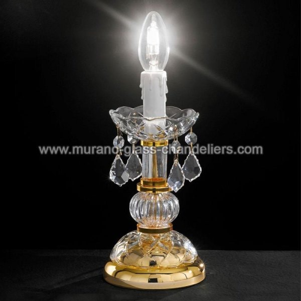 【MURANO GLASS CHANDELIERS】イタリア・ヴェネチアンガラステーブルライト1灯「ALFIERI」（W120×H250mm）