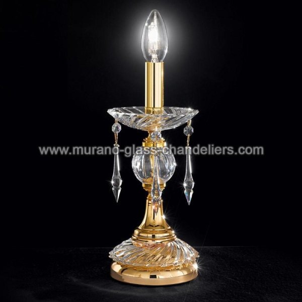 【MURANO GLASS CHANDELIERS】イタリア・ヴェネチアンガラステーブルライト1灯「AMADEO」（W120×H350mm）