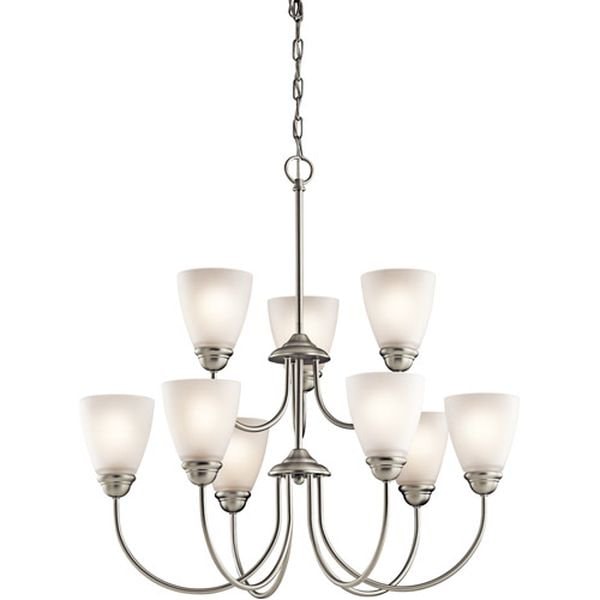 【KICHLER】アメリカ・LEDシェードシャンデリア「Jolie」9灯(W710×H710-1680mm)