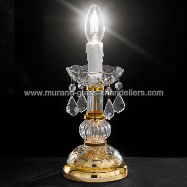 【MURANO GLASS CHANDELIERS】イタリア・ヴェネチアンガラステーブルライト1灯「BOTTICELLI」（W120×H250mm）