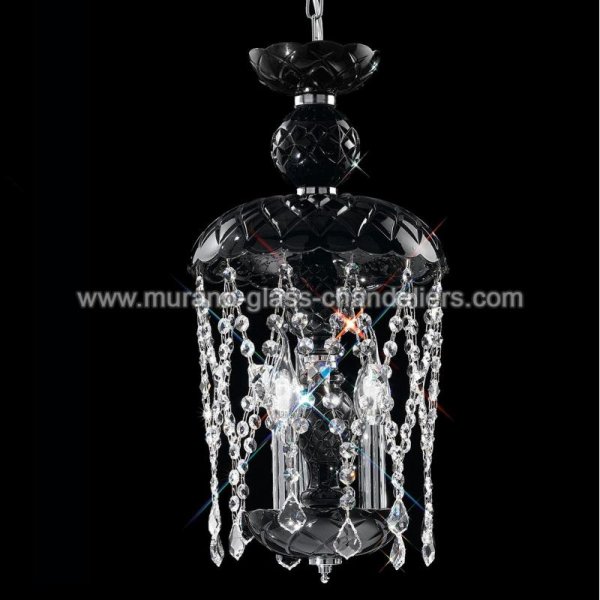 【MURANO GLASS CHANDELIERS】イタリア・ヴェネチアンガラスシャンデリア3灯「BRINDISI」（W250×H500mm）
