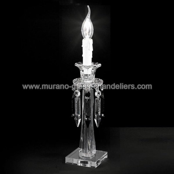 【MURANO GLASS CHANDELIERS】イタリア・ヴェネチアンガラステーブルライト1灯「CIMA」（W100×H380mm）
