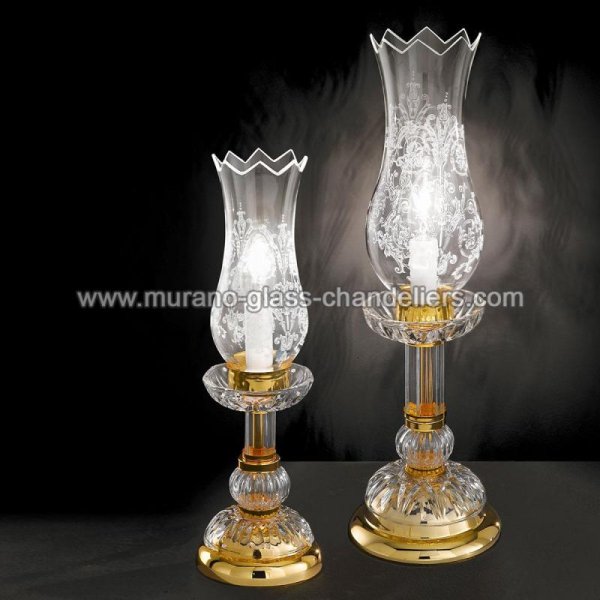 【MURANO GLASS CHANDELIERS】イタリア・ヴェネチアンガラステーブルライト1灯「MICHELANGELO」（W150×H510mm）
