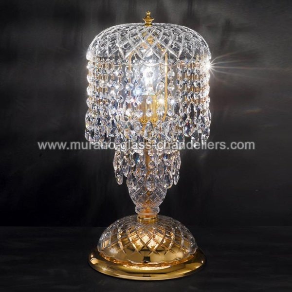 【MURANO GLASS CHANDELIERS】イタリア・ヴェネチアンガラステーブルライト1灯「SIGNORINI」（W250×H500mm）