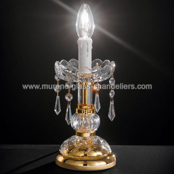 【MURANO GLASS CHANDELIERS】イタリア・ヴェネチアンガラステーブルライト1灯「SIGNORINI」（W120×H240mm）