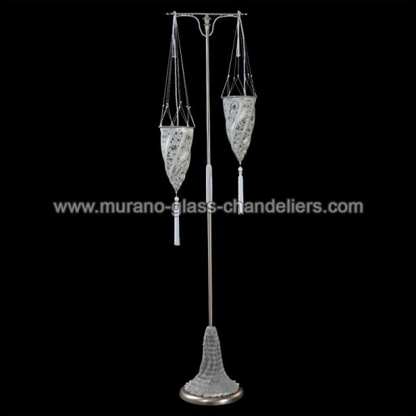 【MURANO GLASS CHANDELIERS】イタリア・ヴェネチアンガラスフロアライト2灯「ISTANBUL」（W180×H1820mm）