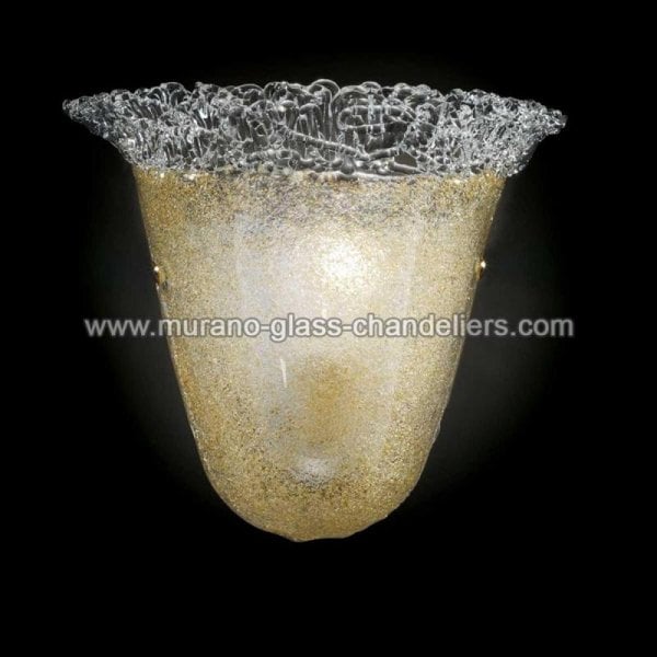 【MURANO GLASS CHANDELIERS】イタリア・ヴェネチアンガラスウォールライト1灯「DHARMA」（W280×D120×H240mm）