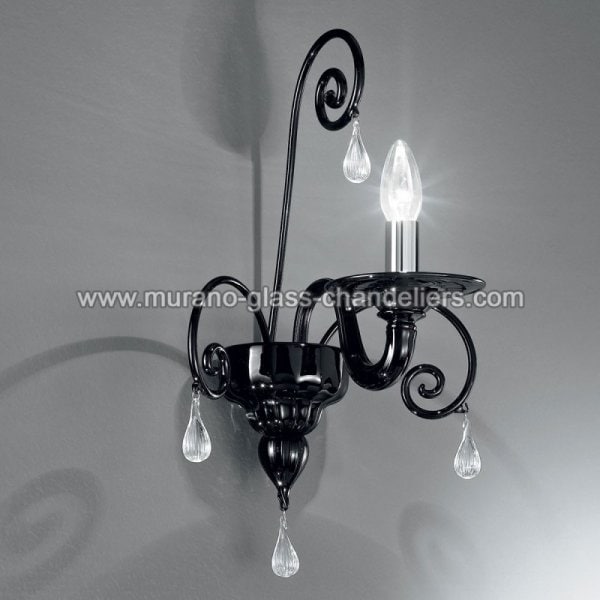 【MURANO GLASS CHANDELIERS】イタリア・ヴェネチアンガラスウォールライト1灯「GERTRUDE」（W300×D260×H480mm）