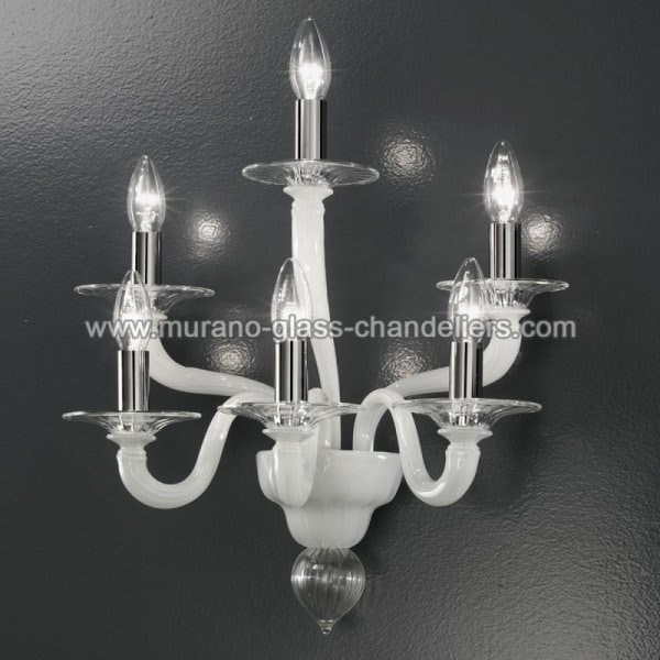 【MURANO GLASS CHANDELIERS】イタリア・ヴェネチアンガラスウォールライト6灯「MACBETH」（W380×D300×H460mm）