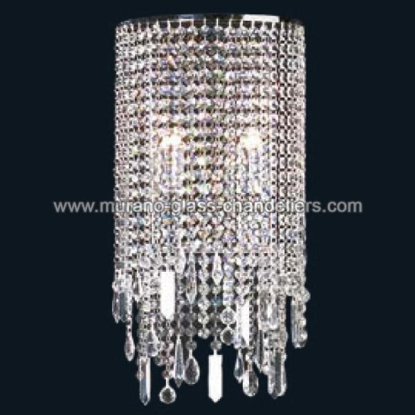 【MURANO GLASS CHANDELIERS】イタリア・ヴェネチアンガラスウォールライト2灯「MADDISON」(W260×H510mm)